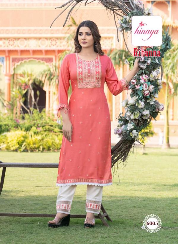 Hinaya Rihanna Vol 6 Regular Wear Kurti With Bottom Collection